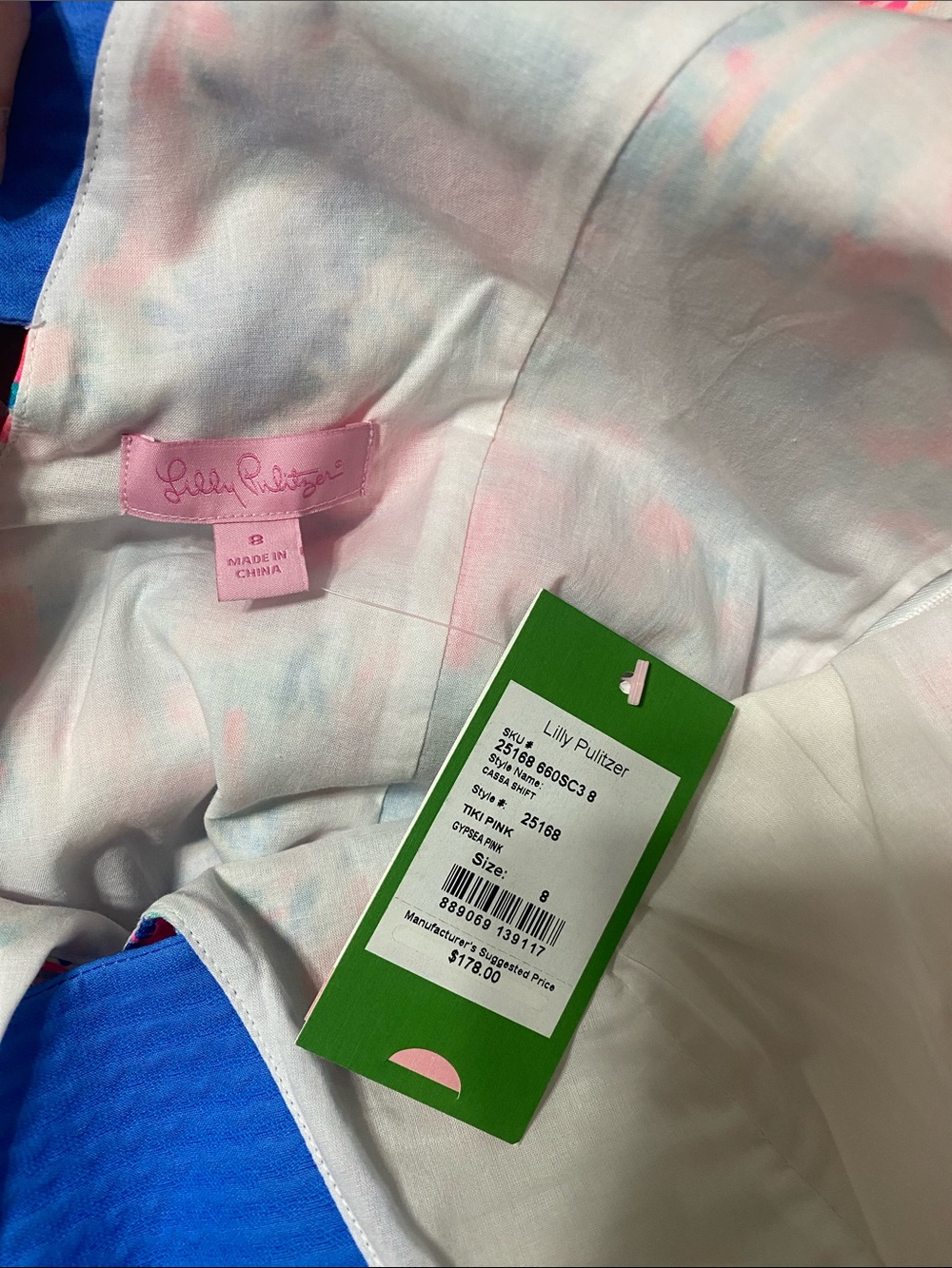 Lilly Pulitzer Hot Pink & Blue Floral Tank Dress - Picture 2 of 3